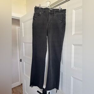 pistola Black Straight Leg Jeans with Raw Hem